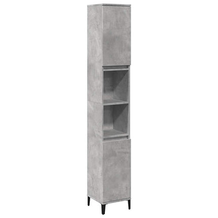 Set Mobili da Bagno 3 pz Grigio Cemento in Legno Multistrato