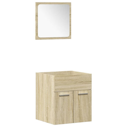 Set Mobili da Bagno 5 pz Rovere Sonoma in Legno Multistrato