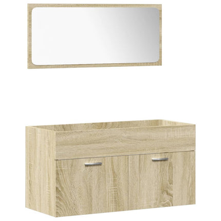 Set Mobili da Bagno 5 pz Rovere Sonoma in Legno Multistrato