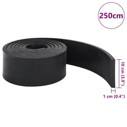 Bordo in Gomma per Spazzaneve Nero 250x10x1 cm