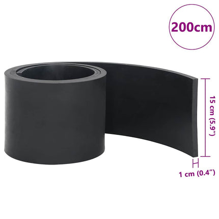 Bordo in Gomma per Spazzaneve Nero 200x15x1 cm
