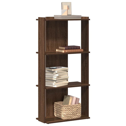Libreria 3 Ripiani Rovere Marrone 60x30x120cm Legno Multistrato
