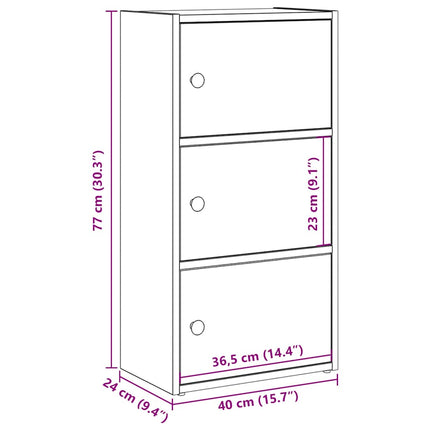 Libreria Rovere Fumo 40x24x77 cm in Legno Multistrato