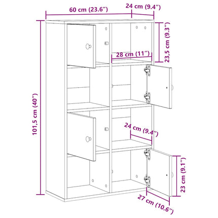 Libreria Rovere Fumo 60x24x101,5 cm in Legno Multistrato