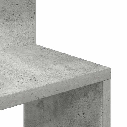 Scaffale Angolare a Muro Grigio Cemento 32x32x127,5 cm