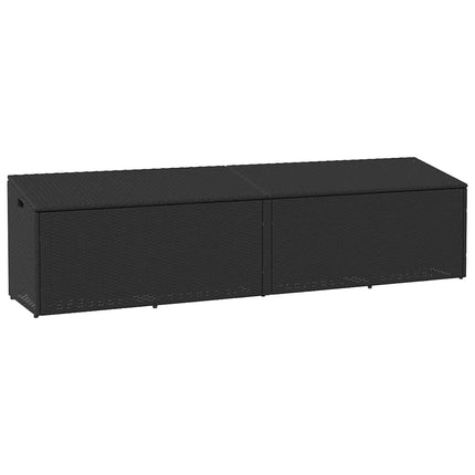 Baule da Giardino Nero 220x50x58 cm in Polyrattan