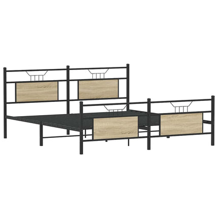Giroletto senza Materaso in Metallo Rovere Sonoma 183x213 cm