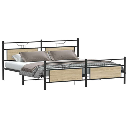 Giroletto senza Materaso in Metallo Rovere Sonoma 193x203 cm