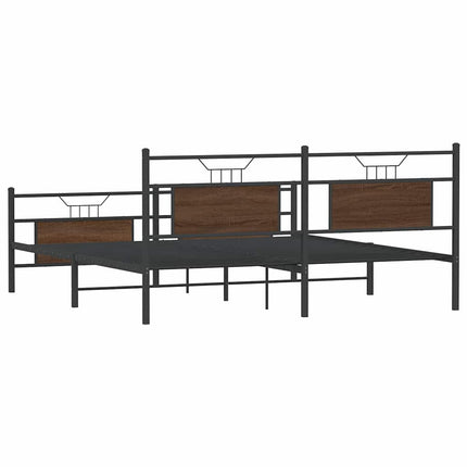 Giroletto senza Materaso in Metallo Rovere Marrone 160x200 cm