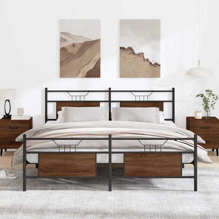Giroletto senza Materaso in Metallo Rovere Marrone 183x213 cm