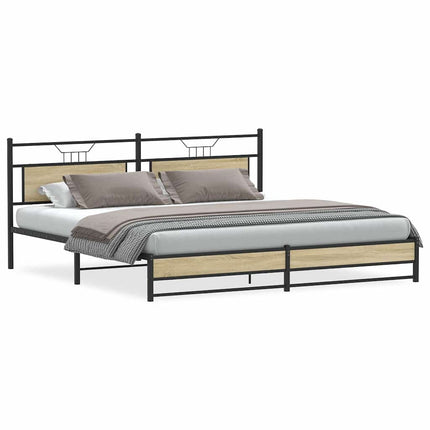 Giroletto senza Materaso in Metallo Rovere Sonoma 193x203 cm