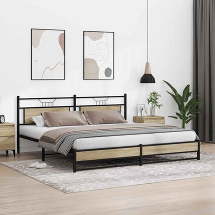 Giroletto senza Materaso in Metallo Rovere Sonoma 200x200 cm