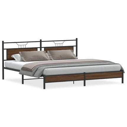 Giroletto senza Materaso in Metallo Rovere Marrone 193x203 cm