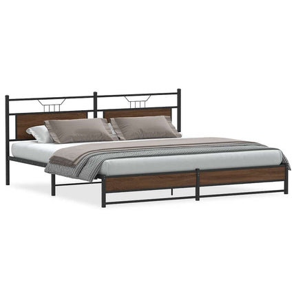 Giroletto senza Materaso in Metallo Rovere Marrone 193x203 cm