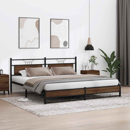 Giroletto senza Materaso in Metallo Rovere Marrone 193x203 cm