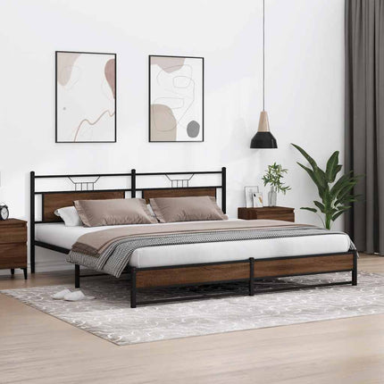 Giroletto senza Materaso in Metallo Rovere Marrone 200x200 cm