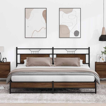 Giroletto senza Materaso in Metallo Rovere Marrone 200x200 cm