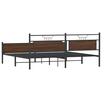 Giroletto senza Materaso in Metallo Rovere Marrone 200x200 cm