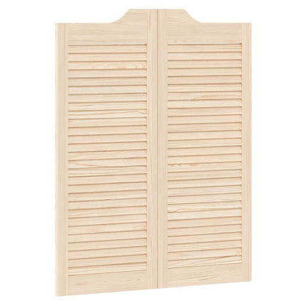 Porte a Battente 1-Paio Design a Lamelle 100x80cm Legno di Pino