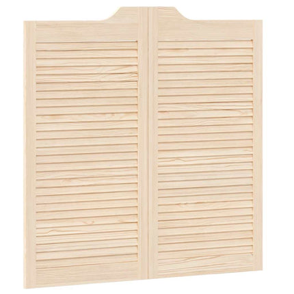 Porte a Battente 2-Paio Design Lamelle 100x100 cm Legno di Pino