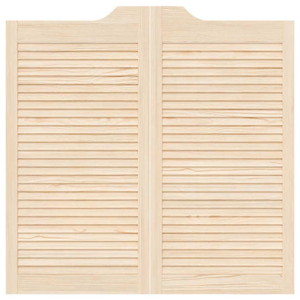 Porte a Battente 2-Paio Design Lamelle 100x100 cm Legno di Pino
