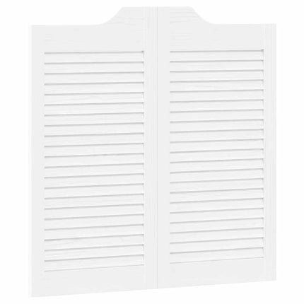 Porte a Battente 2-Paio Design a Lamelle Bianco 80x80 cm