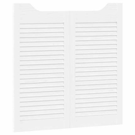Porte a Battente 2-Paio Design a Lamelle Bianco 80x80 cm