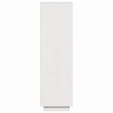 Credenza Bianca 89x34x116,5 cm in Legno Massello di Pino