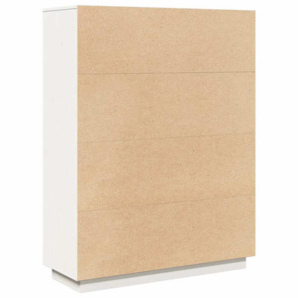 Credenza Bianca 89x34x116,5 cm in Legno Massello di Pino