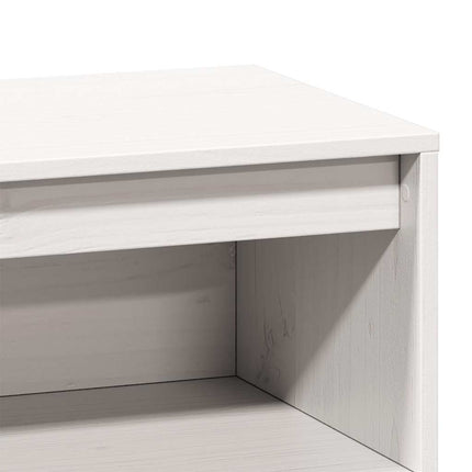 Credenza Bianca 89x34x116,5 cm in Legno Massello di Pino