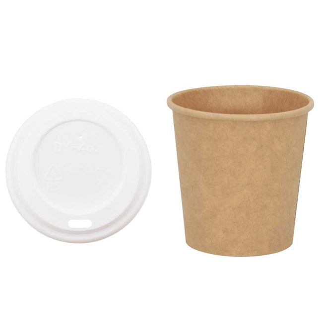 Tazze da CaffÃ¨ in Carta con Coperchi 1000 pz 4oz 100 ml