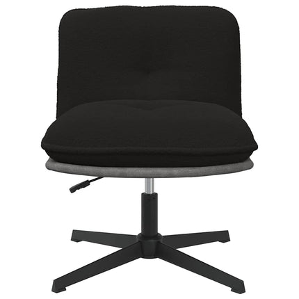 Sedia da Ufficio Girevole in Tessuto Riccio Nero Effetto Lana