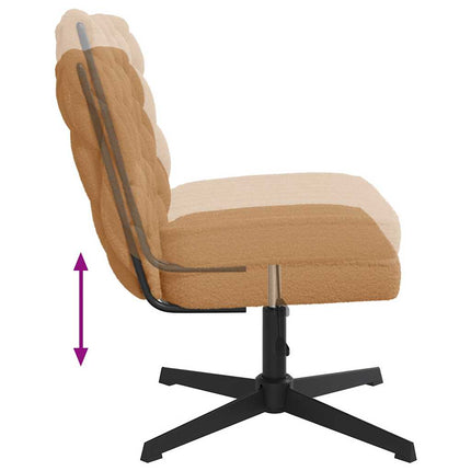 Sedia da Ufficio Girevole in Tessuto Riccio Beige Effetto Lana