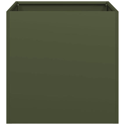 Fioriera Verde Oliva 40x40x40 cm in Acciaio Laminato a Freddo