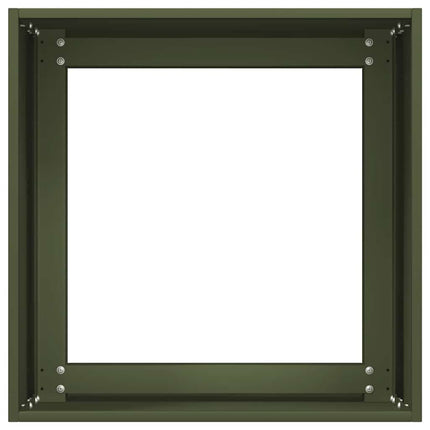 Fioriera Verde Oliva 40x40x40 cm in Acciaio Laminato a Freddo