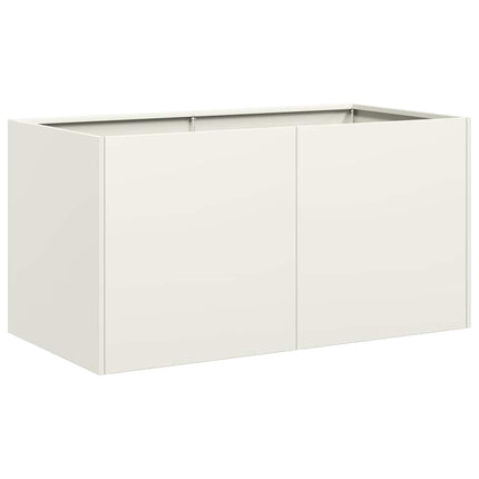 Fioriera Bianca 80x40x40 cm in Acciaio Laminato a Freddo