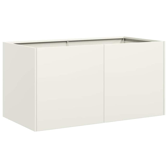 Fioriera Bianca 80x40x40 cm in Acciaio Laminato a Freddo