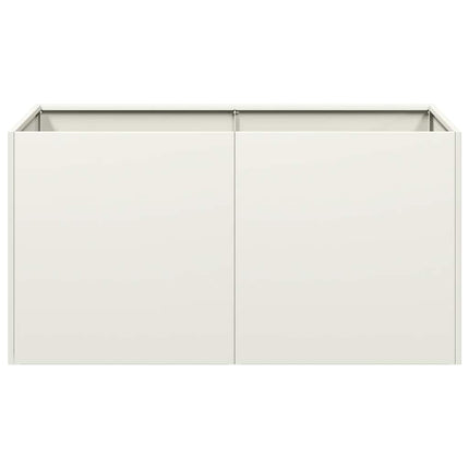 Fioriera Bianca 80x40x40 cm in Acciaio Laminato a Freddo