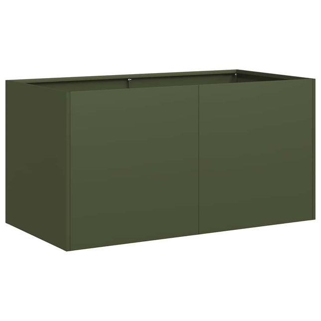 Fioriera Verde Oliva 80x40x40 cm in Acciaio Laminato a Freddo