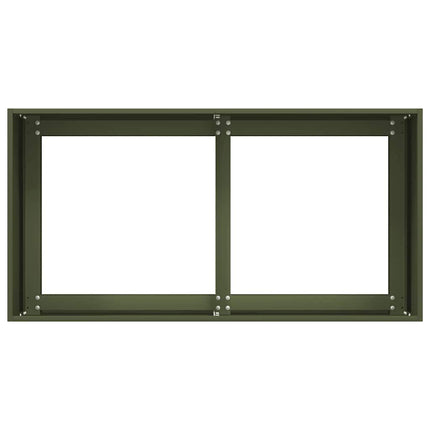 Fioriera Verde Oliva 80x40x40 cm in Acciaio Laminato a Freddo