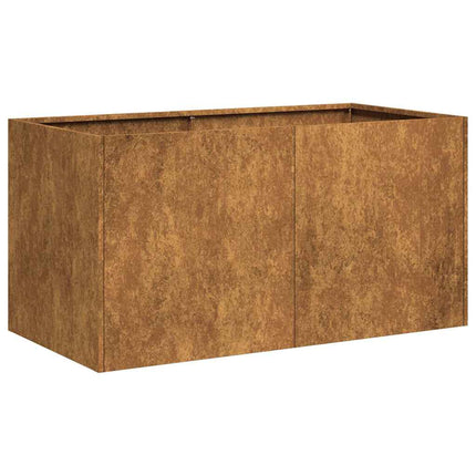 Fioriera Arrugginita 80x40x40 cm in Acciaio Corten