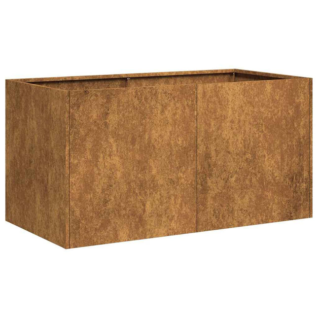 Fioriera Arrugginita 80x40x40 cm in Acciaio Corten