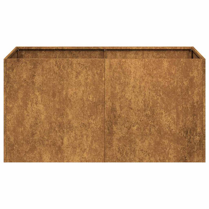 Fioriera Arrugginita 80x40x40 cm in Acciaio Corten