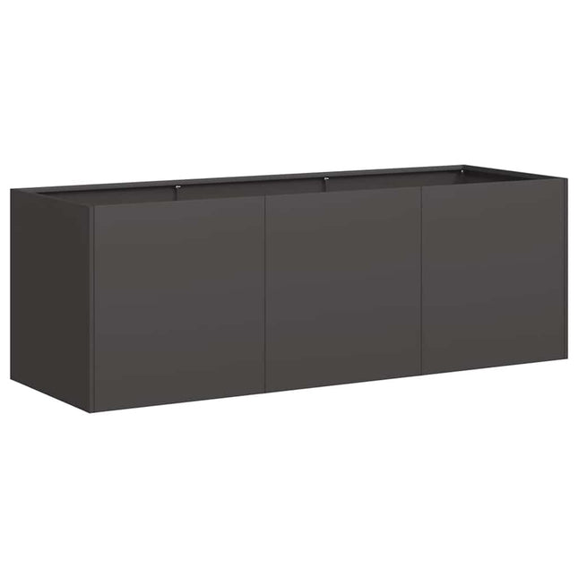 Fioriera Nera 120x40x40 cm in Acciaio Laminato a Freddo
