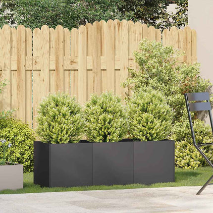 Fioriera Nera 120x40x40 cm in Acciaio Laminato a Freddo