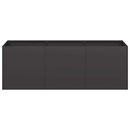 Fioriera Nera 120x40x40 cm in Acciaio Laminato a Freddo