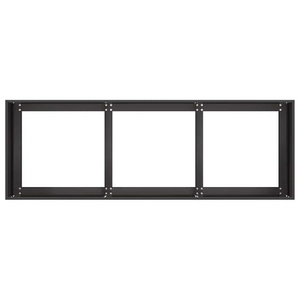 Fioriera Nera 120x40x40 cm in Acciaio Laminato a Freddo