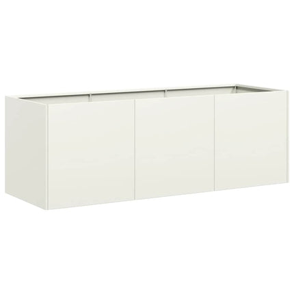 Fioriera Bianca 120x40x40 cm in Acciaio Laminato a Freddo