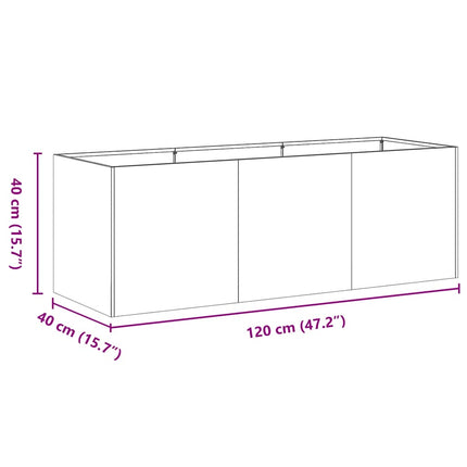 Fioriera Bianca 120x40x40 cm in Acciaio Laminato a Freddo
