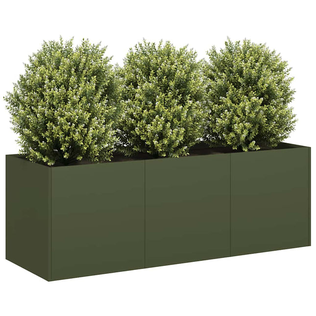 Fioriera Verde Oliva 120x40x40 cm in Acciaio Laminato a Freddo